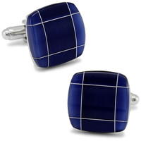 斯巴达 深蓝色猫眼石袖扣法式袖钉男士袖口扣商务休闲衬衫衣男女DM