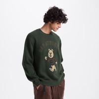 GAP男女装初秋款小熊logo图案罗纹圆领毛衣针织衫637162 橄榄绿 175/96A(L)亚洲尺码