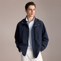 佐丹奴风衣男运动外套多口袋户外宽松拉链连帽夹克男春季01075062 66 标志军蓝 M