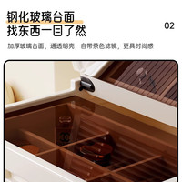 欢乐舒坞实木梳妆台斗柜一体卧室小户型可翻盖小型化妆桌迷你家用化妆台 白色妆台 48x50x80cm