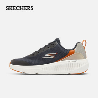 斯凯奇（Skechers）男鞋百搭舒适轻便休闲鞋透气轻便软底运动鞋缓震耐磨跑步鞋 NVOR海军蓝色/橘色 42