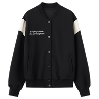 BAIC HOUE/百家好学院风棒球服外套女2024秋季开衫卫衣夹克