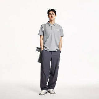 杰克·琼斯（JACK&JONES）男装25年速干POLO衫男士翻领短袖T恤夏季潮流宽松休闲户外半袖 C39浅灰 常规 XS