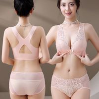 Leonisa 厚薄可选 本命年套装前扣蕾丝文胸聚拢美背内衣性感