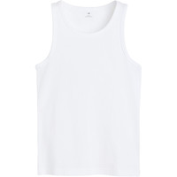 HM男装背心春季简约修身圆领罗纹直筒柔软舒适背心1227155 白色 165/84A