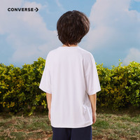 匡威（Converse）儿童装男童经典短袖T恤夏季中大童夏装男孩儿童上衣凉感t恤 纯白色 110 /56 【身高104-110cm】 110/56