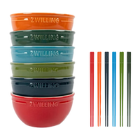 双立人（ZWILLING）餐具套装陶瓷碗面碗米饭碗喝汤碗抗菌筷子乔迁礼物厨具全套碗筷 多色碗+抗菌筷