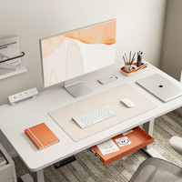 Brateck电动升降电脑桌 北弧办公学习桌电竞升降书桌 S2雪岩白1.4米 【包安装】雪岩白1.4*0.7m