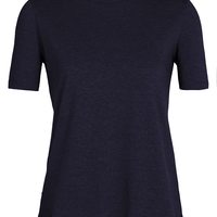 破冰者 icebreaker Merino 女式 Cool-Lite™ 短袖棉 T 恤 - 基本款休闲衬衫,午夜*蓝,中号
