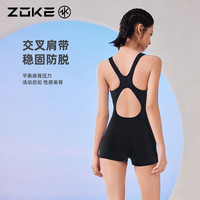 洲克海边温泉度假休闲戏水舒适贴合遮肚显瘦连体平角专业游泳衣 黑色 3XL