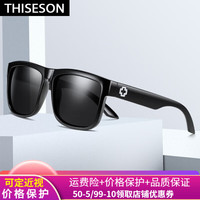 砾石 THISESON 大框复古防炫光太阳镜 大型号黑框黑灰片