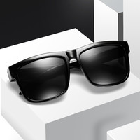 砾石 太阳镜男女潮人超黑墨镜 大框复古防炫光驾驶眼镜 可定近视镜 大型号彩片彩腿