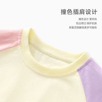 小马宝莉(MY LITTLE PONY)女童短袖t恤夏季2025新款儿童纯棉洋气中大童撞色半袖套头上衣 甜蜜小马/紫 140