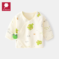 艾咪艾咪新生婴儿内衣服无骨纯棉春秋款魔术贴半背睡衣满月和尚服宝宝上衣 米色（灯笼椒造型半背） 59