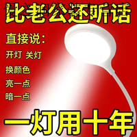 恋品惠 定制人工智能语音台灯控制灯usb声控灯感应灯led插口小夜灯一体床 1个装多色+语音+智能新升级高品