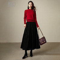 晚白【100%羊毛】流行穿搭红色毛衣女2025春款洋气宽松显瘦针织打底衫 红色 M