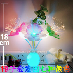 嗣音 LED七彩蘑菇小夜灯光控感应插电卧室床头喂奶起夜过道走廊夜 满天星 七彩花瓶(光控)