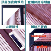 北极绒魔术贴款防蚊门帘全磁条夏季家用防蝇纱窗纱门自粘磁吸磁性免打孔 灰色高强加密网孔玻纤网 宽90*高200cm
