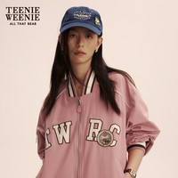 Teenie Weenie小熊宽松休闲棒球服学院风韩版长袖外套女装秋冬 粉色 165/M