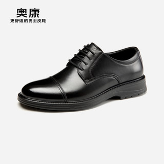 奥康男鞋春秋款商务正装德比鞋真皮舒适三接头皮鞋新郎结婚鞋男
