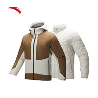 安踏（ANTA）×中国国家地理丨男士户外冲锋衣羽绒服内胆两件套152446607 青鸾灰/桑宁褐-1 2XL（/185）