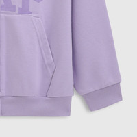 Gap男女童2025春季重磅印花logo连帽卫衣儿童装外套673804 淡紫色 140 cm(10-11岁)亚洲尺码