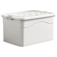 箱居塑料收纳箱大号衣物整理箱搬家箱储物箱带轮特大号玩具被子打包箱 2只装60#【38*27*20】