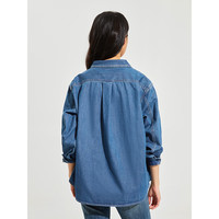 热风衬衫女春季女士口袋舒适宽松牛仔休闲外套 27深兰（简约率性款）F02W4101 S (155) 27深兰（F02W4101） S（155-160）