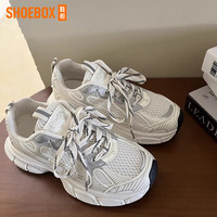 鞋柜品牌特价捡漏厚底老爹鞋女爆·款小2025新款高颜值运动休闲鞋 白色 37