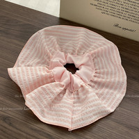 瞭原 早春清新大肠发圈简约条纹花边头绳2025新款高级感皮筋女扎头发绳