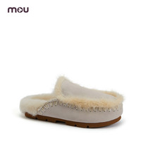 mou 2024秋冬新品 爱斯基摩水貂毛装饰毛边拖鞋 毛毛拖鞋 可外穿