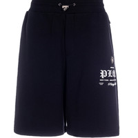 斐利比 Philipp Plein 春夏新款男士黑色宽松时尚休闲运动短裤银泰301574