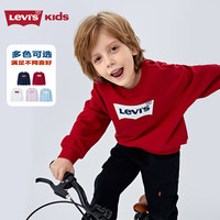 Levi's李维斯【新年系列】儿童卫衣男女童圆领长袖2025春季童装套头 辣椒红 110 /52 【身高98-104cm】