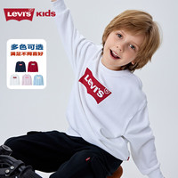 Levi's李维斯【新年系列】儿童卫衣男女童圆领长袖2025春季童装套头 明亮白 140 /68 【身高128-140cm】
