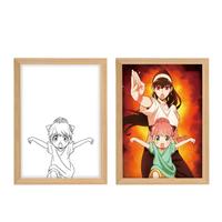 素描画相框摆台照片创意小夜灯diy灯光画装饰画