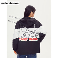 美特斯邦威夹克女春秋休闲开衫宽松MTEE复刻米奇可爱分割外套上衣 155/S