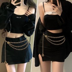 麦哲小姐 EMIDRE．C 腰链配饰女多层金属装饰配裤子裙子连衣裙毛衣小香风链条腰带皮带