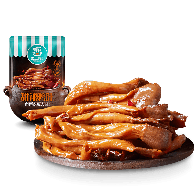 恋上鸭 即食鸭肚零食解馋38送礼首选肉干肉脯鸭肉类卤味甜辣鸭肚/袋