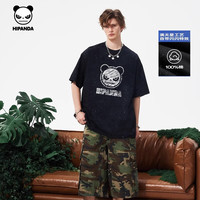 HI PANDA你好熊猫满天星潮牌设计感短袖T恤男2025夏季新款美式涂鸦体恤男 【满天星】-#JDP熊猫笔
