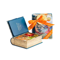 闻绮（Venchi）鱼子酱状夹心黑巧克力书形礼盒高端零食 意大利主题金属书(6粒装)