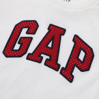Gap【大小童同款】男童2025夏季新款吸湿速干短袖T恤儿童装775228 白色 90 cm(1-2岁)亚洲尺码