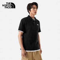 北面（The North Face）【都市经典系列】POLO衫男短袖T恤休闲半袖舒适透气25|87UX JK3/宇宙黑 2XL /185