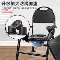 全品屋老人可折叠坐便椅凳子坐便器移动马桶大便座椅病人老年厕所凳子 【可升降高度可调】升级锁扣