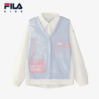 FILA KIDS斐乐童装女大童衬衫2025春季新款儿童休闲假两件上衣潮