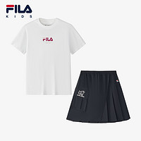 FILA KIDS斐乐童装儿童短袖T恤短裙2025夏季新款女大童休闲套装