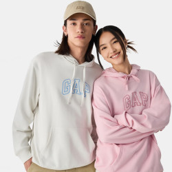 Gap 男女装春款logo抽绳连帽口袋卫衣宽松上衣美版708409