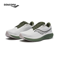 saucony RIDE驭途18跑步鞋男训练减震回弹运动鞋白绿40.5