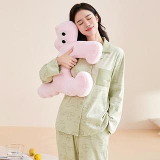 【100%纯棉 高级感】睡衣女春秋开衫可外穿女士家居服套装