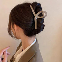 极森家【三件套】发夹ins时尚交叉抓夹发饰简约发抓复古 咖色（11CM）