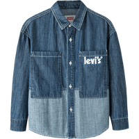 Levi's李维斯男童衬衣春秋款童装儿童衬衫时尚撞色拼接上衣 星空蓝 130 /64 【身高116-122cm】